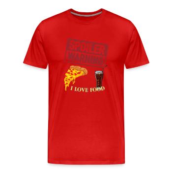 Spoiler Alarm - Männer Premium Bio T-Shirt - Rot - Vorne - Damien (186cm)