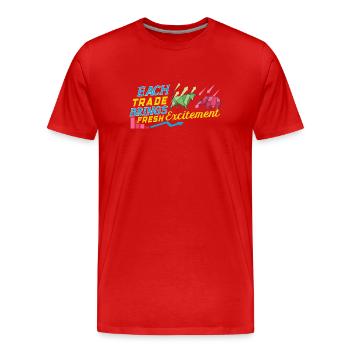 Stock Traders, Forex Traders, Investor Trading - Men's Premium Organic T-Shirt - red - Front - Damien (186cm)