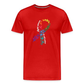 Fight Cancer In All Colors Cancer Awareness Month - Men's Premium Organic T-Shirt - red - Front - Damien (186cm)