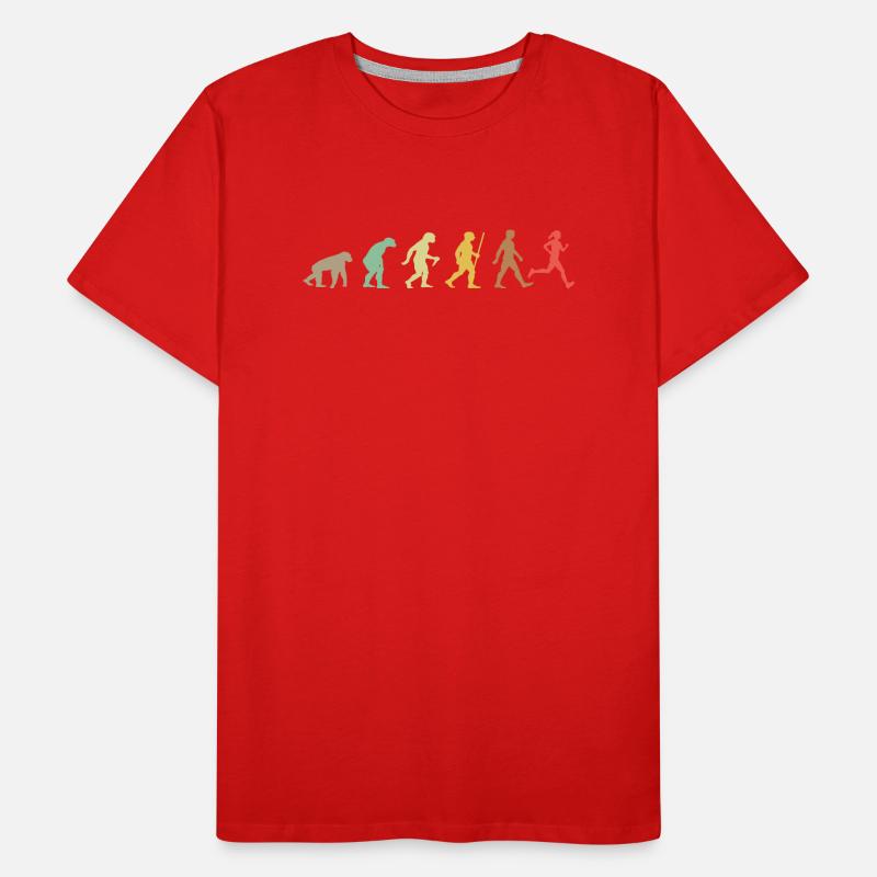 Run Retro Running Evolution Funny Runner Marathon T-shirt bio Premium Homme
