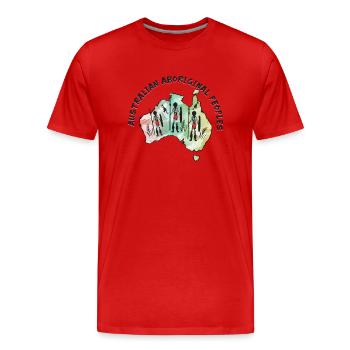 Histoire des peuples autochtones - T-shirt bio Premium Homme - rouge - Devant - Damien (186cm)