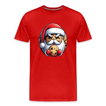 Weihnachtsmann als Keks - Männer Premium Bio T-Shirt - Rot - Vorne - Damien (186cm)