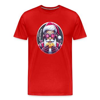 Weihnachtsmann Cyberpunk - Männer Premium Bio T-Shirt - Rot - Vorne - Damien (186cm)