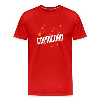 Capricorn Capricorn Zodiac Star - Men's Premium Organic T-Shirt - red - Front - Damien (186cm)
