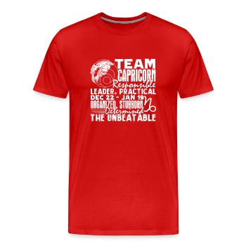 Capricorn Team Capricorn - Men's Premium Organic T-Shirt - red - Front - Damien (186cm)