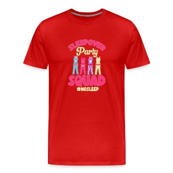 Sleepover Party Pajamas Slumber Party - Men's Premium Organic T-Shirt - red - Front - Damien (186cm)