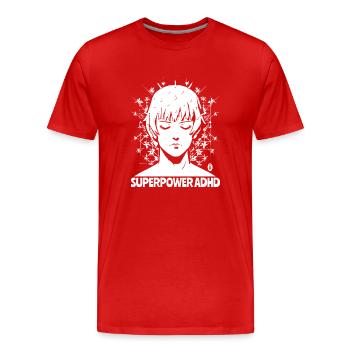 ADHD is my superpower - Men's Premium Organic T-Shirt - red - Front - Damien (186cm)