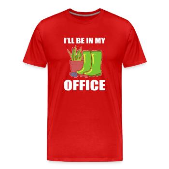 I'll Be In My Office Greenskeeper - Männer Premium Bio T-Shirt - Rot - Vorne - Damien (186cm)