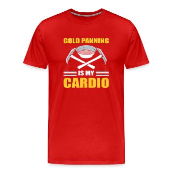 Goldmine Minenarbeiter - Männer Premium Bio T-Shirt - Rot - Vorne - Damien (186cm)