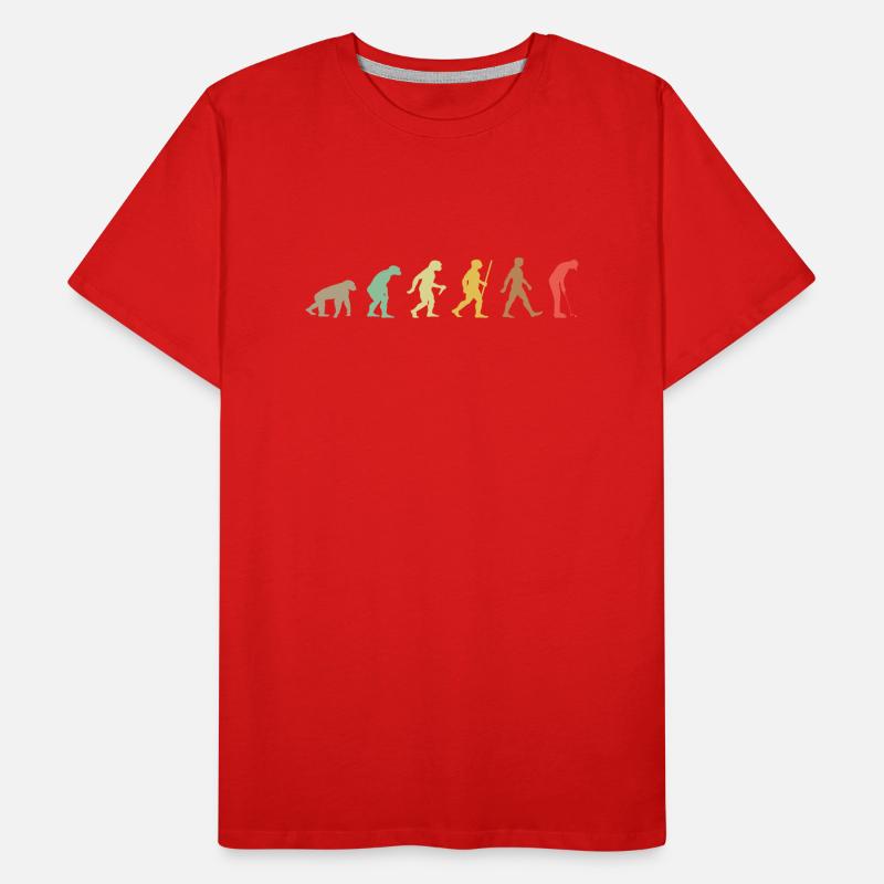 Golf Retro Golfer Evolution Funny Golfing Men's Premium Organic T-Shirt