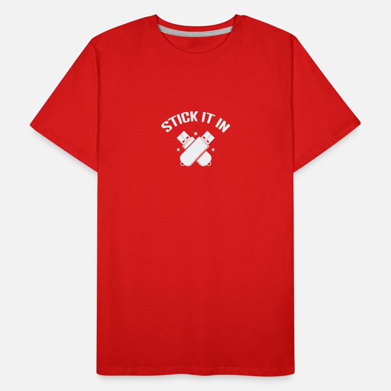 Collez-le dans le module de mémoire rétro de la clé USB T-shirt bio Premium Homme