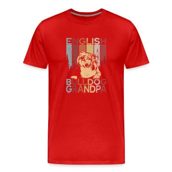 Bouledogue anglais grand-père - T-shirt bio Premium Homme - rouge - Devant - Damien (186cm)