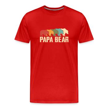 Papa Bear - Men's Premium Organic T-Shirt - red - Front - Damien (186cm)