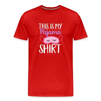 Sleepover Party Pajamas Slumber Party - Men's Premium Organic T-Shirt - red - Front - Damien (186cm)