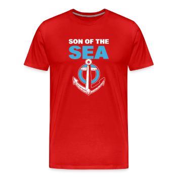 Son Of The Sea Boots Steward - Männer Premium Bio T-Shirt - Rot - Vorne - Damien (186cm)