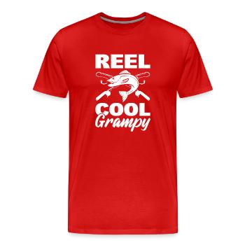 Reel Cool Grampy Fischer - Männer Premium Bio T-Shirt - Rot - Vorne - Damien (186cm)