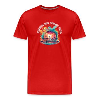 Foire du parc d’attractions, fête foraine, fête du village - T-shirt bio Premium Homme - rouge - Devant - Damien (186cm)