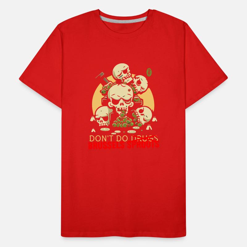 Disgusting Vegetable Skulls: Avoid Brussels Sprouts Men's Premium Organic T-Shirt