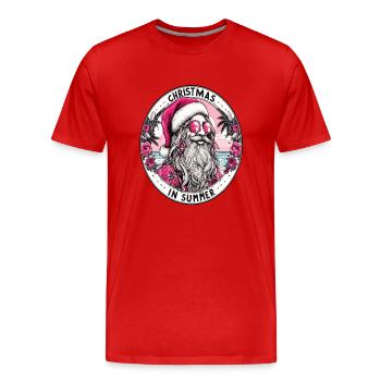 Weihnachtsmann-Hippie - Männer Premium Bio T-Shirt - Rot - Vorne - Damien (186cm)