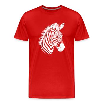 Zebra Elegant with beautiful striped pattern - Men's Premium Organic T-Shirt - red - Front - Damien (186cm)