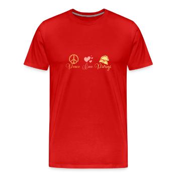 Peace love pierogi - Men's Premium Organic T-Shirt - red - Front - Damien (186cm)