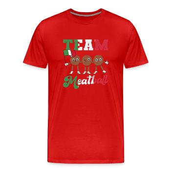 Boulette de viande de l’équipe - T-shirt bio Premium Homme - rouge - Devant - Damien (186cm)