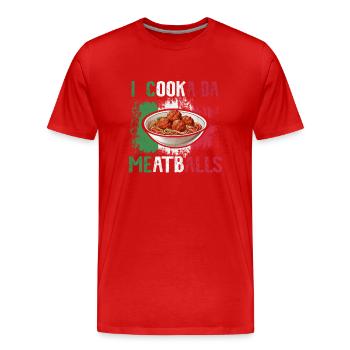 I Cooka Da Boulettes de viande - T-shirt bio Premium Homme - rouge - Devant - Damien (186cm)
