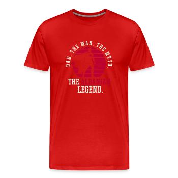 Albanische Flagge Albanischer Adler Shqiponja - Männer Premium Bio T-Shirt - Rot - Vorne - Damien (186cm)