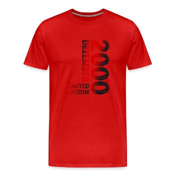 2000 Dezember Limited Edition 23. Geburtstag Deko - Männer Premium Bio T-Shirt - Rot - Vorne - Damien (186cm)