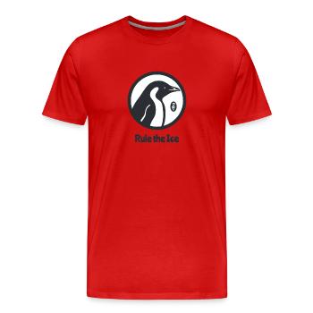 Beherrsche das Eis, ein Pinguin - Männer Premium Bio T-Shirt - Rot - Vorne - Damien (186cm)