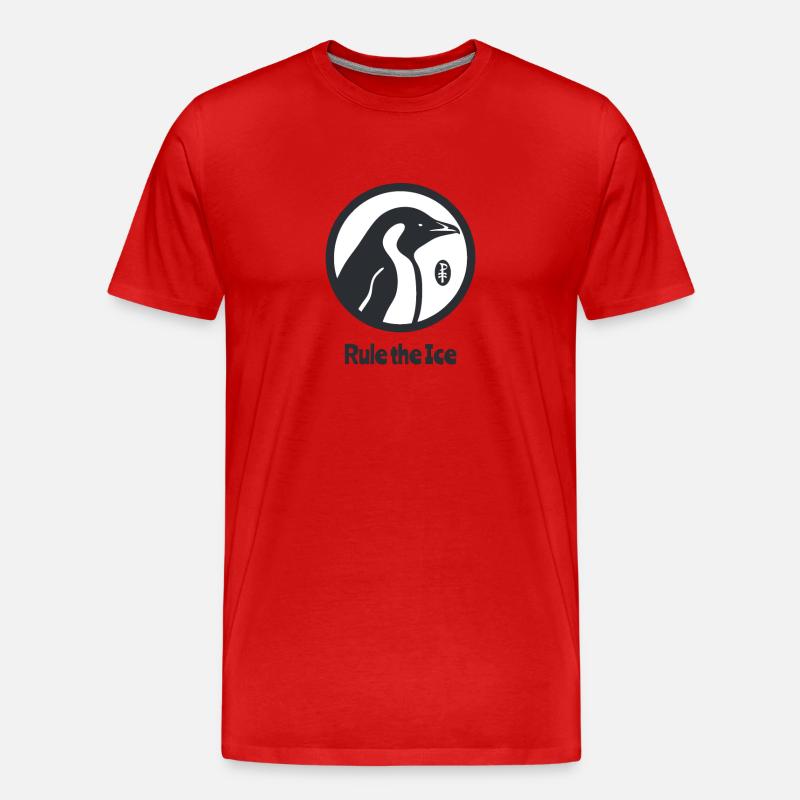 Beherrsche das Eis, ein Pinguin - Männer Premium Bio T-Shirt - Rot