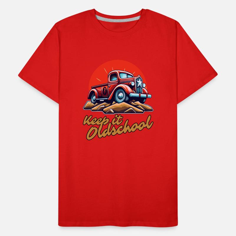 Keep it old-fashioned: A pick-up truck Men's Premium Organic T-Shirt
