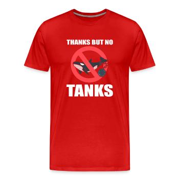 Thanks But No Tanks! Ozeanograph - Männer Premium Bio T-Shirt - Rot - Vorne - Damien (186cm)