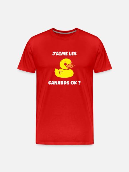 J'aime les canards - T-shirt bio Premium Homme - rouge