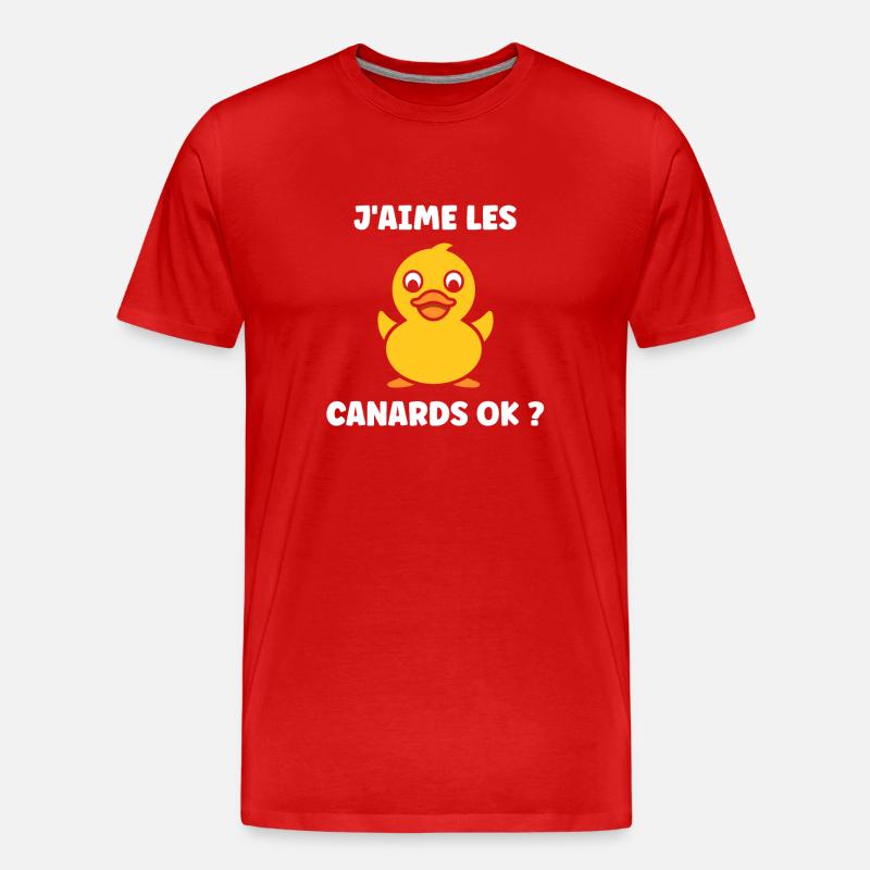 J'aime les canards - T-shirt bio Premium Homme - rouge