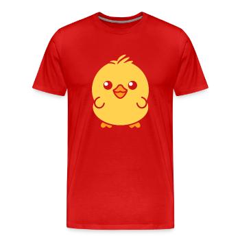Petit poussin - T-shirt bio Premium Homme - rouge - Devant - Damien (186cm)