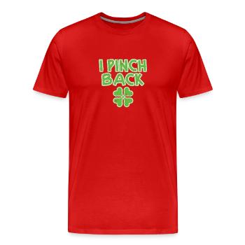 Je pince la fête drôle de la Saint-Patrick - T-shirt bio Premium Homme - rouge - Devant - Damien (186cm)