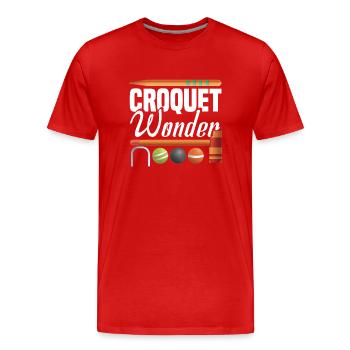 Croquet Maillet Croquet Club Croquet Joueur Croquet - T-shirt bio Premium Homme - rouge - Devant - Damien (186cm)