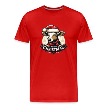 vache, tête de vache, vaches, veau, vache laitière, vache allaitante - T-shirt bio Premium Homme - rouge - Devant - Damien (186cm)