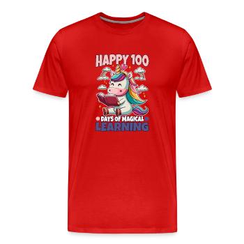 Les licornes sont géniales, donc je suis une licorne - T-shirt bio Premium Homme - rouge - Devant - Damien (186cm)