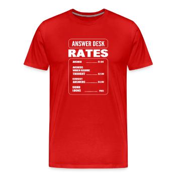 Answer Desk Rates Rezeptionist - Männer Premium Bio T-Shirt - Rot - Vorne - Damien (186cm)
