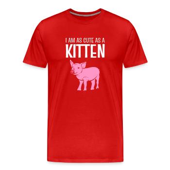 Schweinliebhaber Veganer Aktivist - Männer Premium Bio T-Shirt - Rot - Vorne - Damien (186cm)