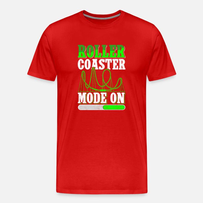 Achterbahn Roller Coaster Rollercoaster Geschenk - Männer Premium Bio T-Shirt - Rot