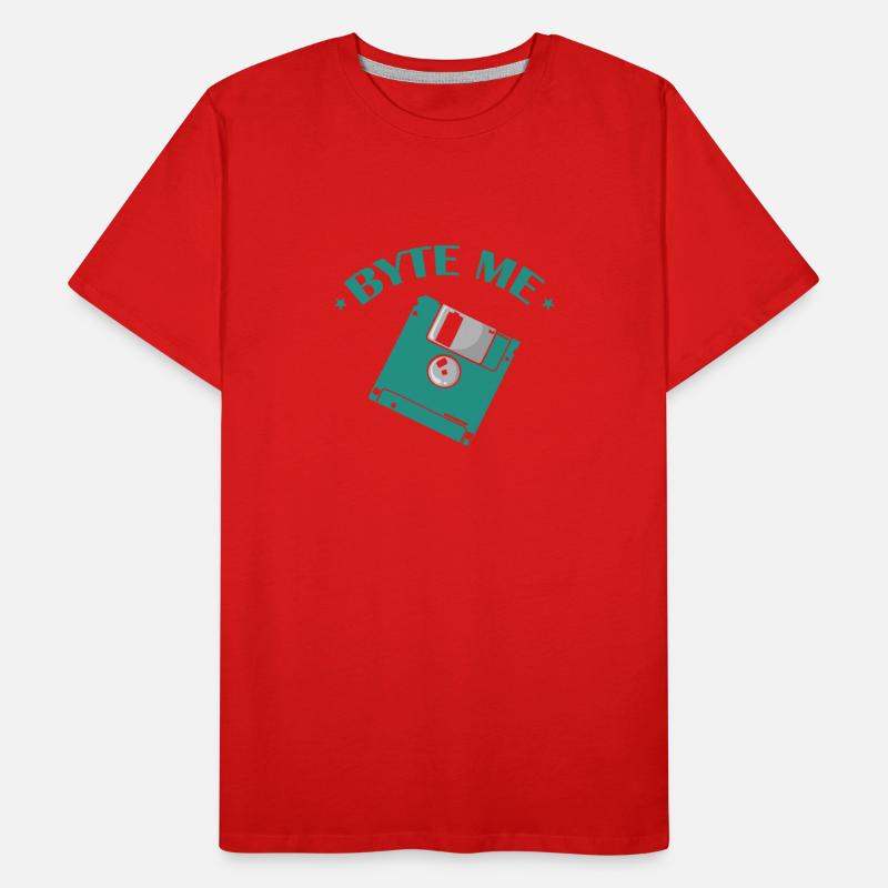 Byte me Floppy Disk Floppy Disk Retro Memory Module Men's Premium Organic T-Shirt