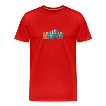 Colorful Floppy Disks Retro Memory Module Disk - Men's Premium Organic T-Shirt - red - Front - Damien (186cm)