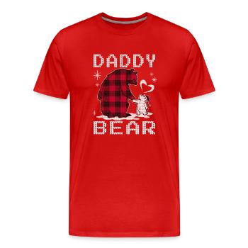Daddy Bear - Männer Premium Bio T-Shirt - Rot - Vorne - Damien (186cm)