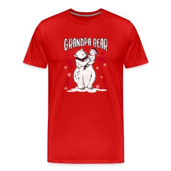 Grand-père ours - T-shirt bio Premium Homme - rouge - Devant - Damien (186cm)