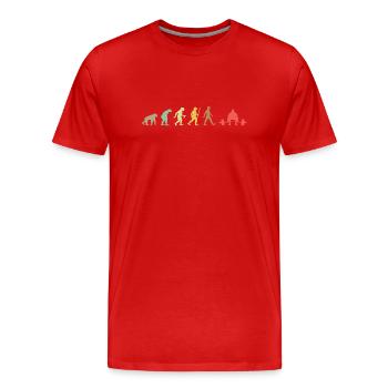 Weightlifting Retro Body Building Evolution fitnes - T-shirt bio Premium Homme - rouge - Devant - Damien (186cm)