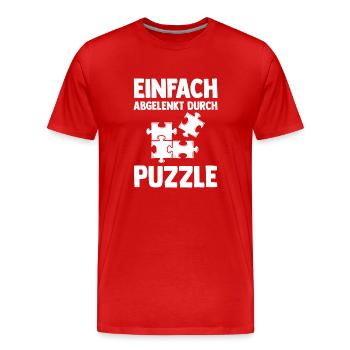 Puzzlefan Puzzler Puzzleteile Puzzle - Männer Premium Bio T-Shirt - Rot - Vorne - Damien (186cm)