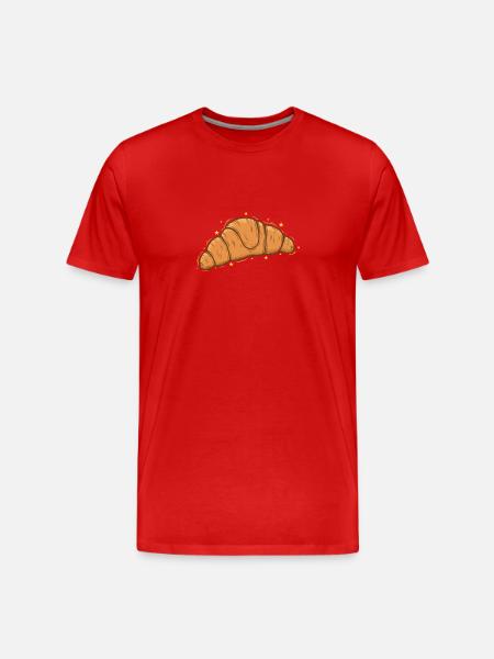 Brot Bäcker Hörnchen Coissant Backware - Männer Premium Bio T-Shirt - Rot